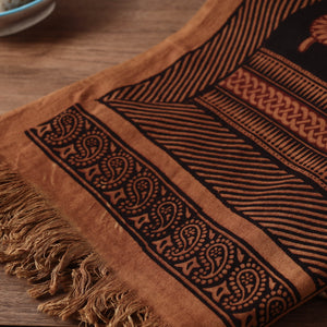 Brown - Bagh Hand Block Printed Handloom Cotton Towel