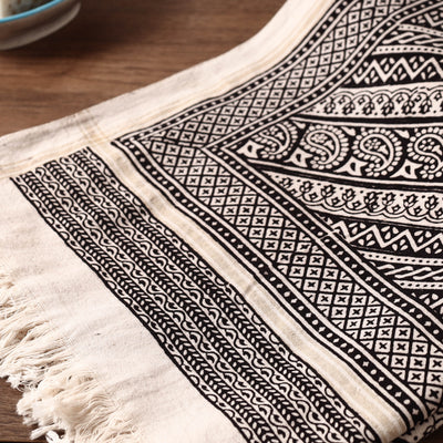Black - Bagh Hand Block Printed Handloom Cotton Towel