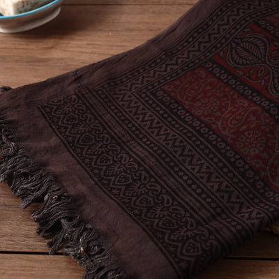 Brown - Bagh Hand Block Printed Handloom Cotton Towel