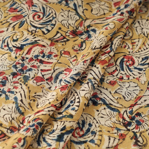 Beige - Kalamkari Hand Block Printed Cotton Fabric