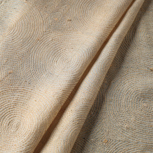 Beige - Bengal Kantha Work Pure Tussar Silk Handloom Fabric