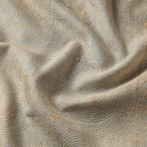 Beige - Bengal Kantha Work Pure Tussar Silk Handloom Fabric