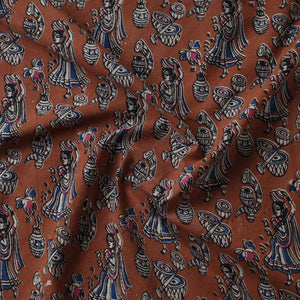 Brown - Kalamkari Printed Cotton Fabric