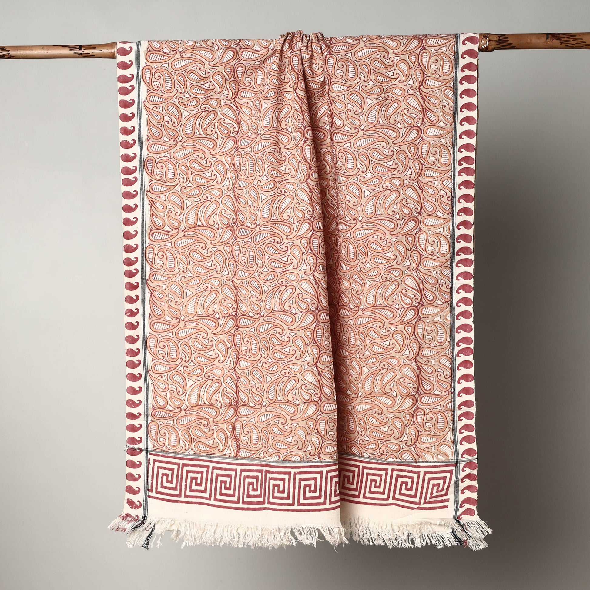 Brown - Sanganeri Block Printed Handloom Cotton Towel