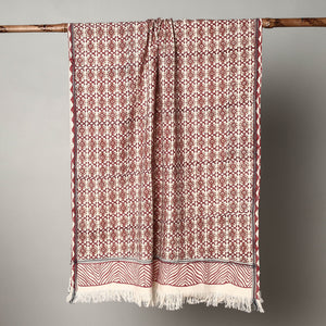 Brown - Sanganeri Block Printed Handloom Cotton Towel