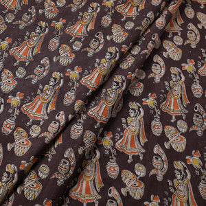 Black - Kalamkari Printed Cotton Fabric