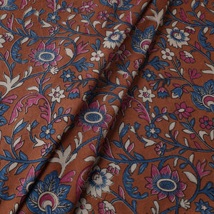 Brown - Kalamkari Printed Cotton Fabric