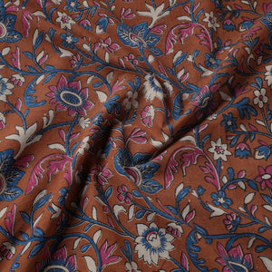 Brown - Kalamkari Printed Cotton Fabric