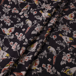 Black - Kalamkari Printed Cotton Fabric 22