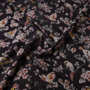Black - Kalamkari Printed Cotton Fabric 22