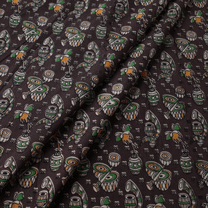 Brown - Kalamkari Printed Cotton Fabric