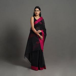 Black - Kanchipuram Cotton Saree with Buta 55