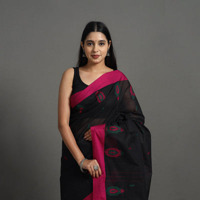 Black - Kanchipuram Cotton Saree with Buta 55