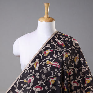 Black - Kalamkari Printed Cotton Fabric 05