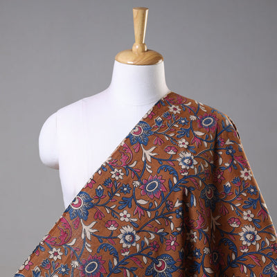 Brown - Kalamkari Printed Cotton Fabric