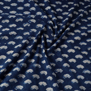 Blue - Dabu Bagru Block Print Cotton Fabric