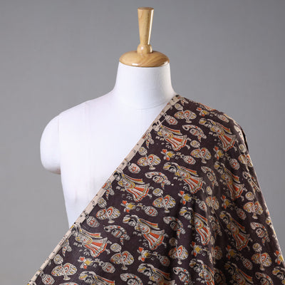 Black - Kalamkari Printed Cotton Fabric