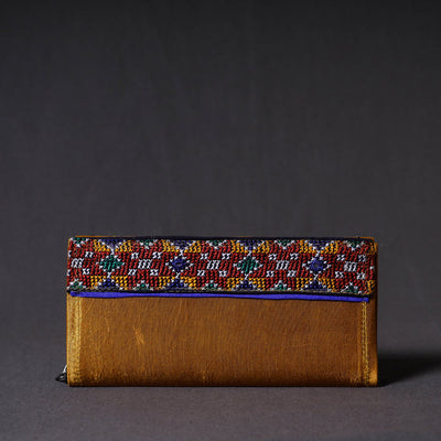 Brown - Kutchi Embroidery Mirror Work Clutch