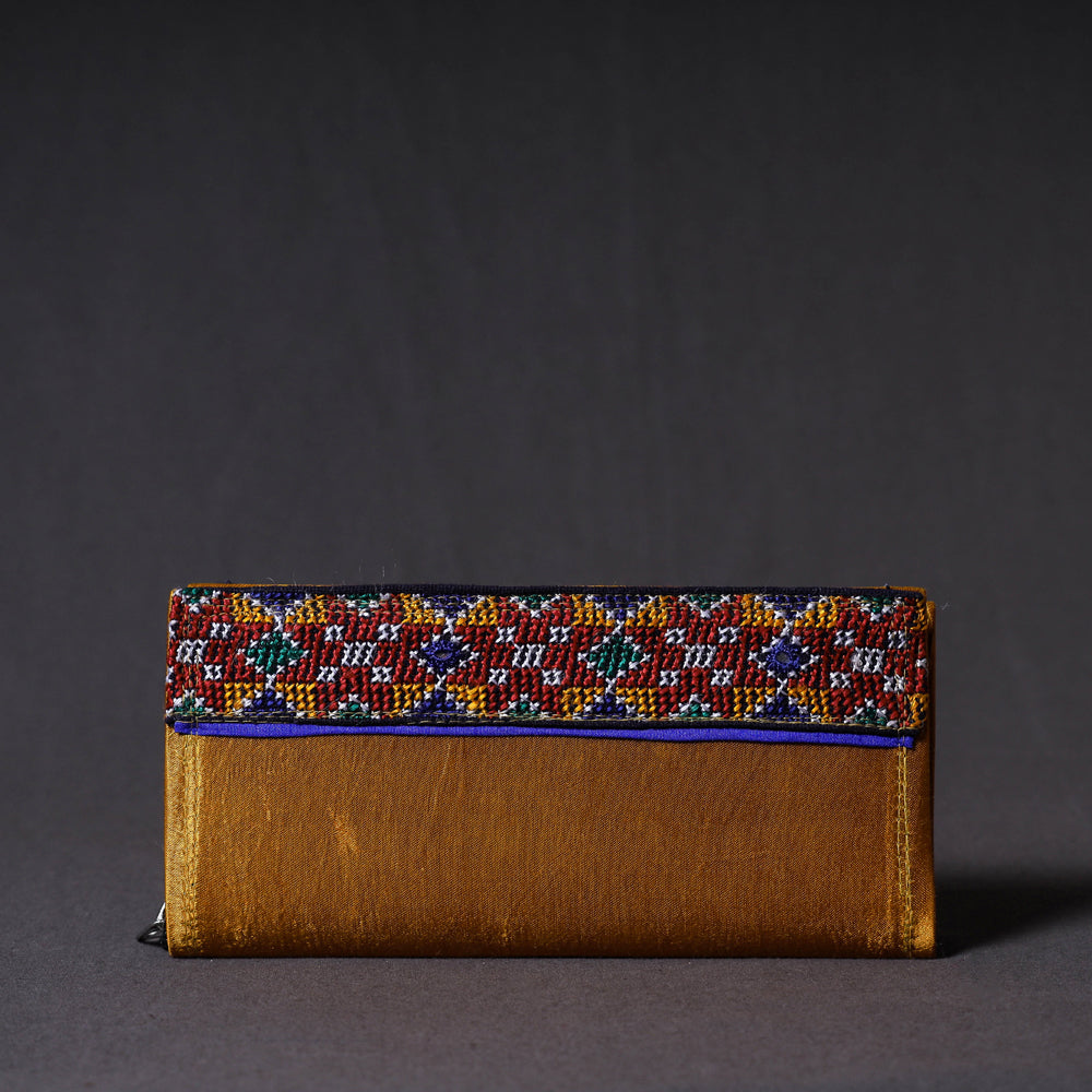 Brown - Kutchi Embroidery Mirror Work Clutch