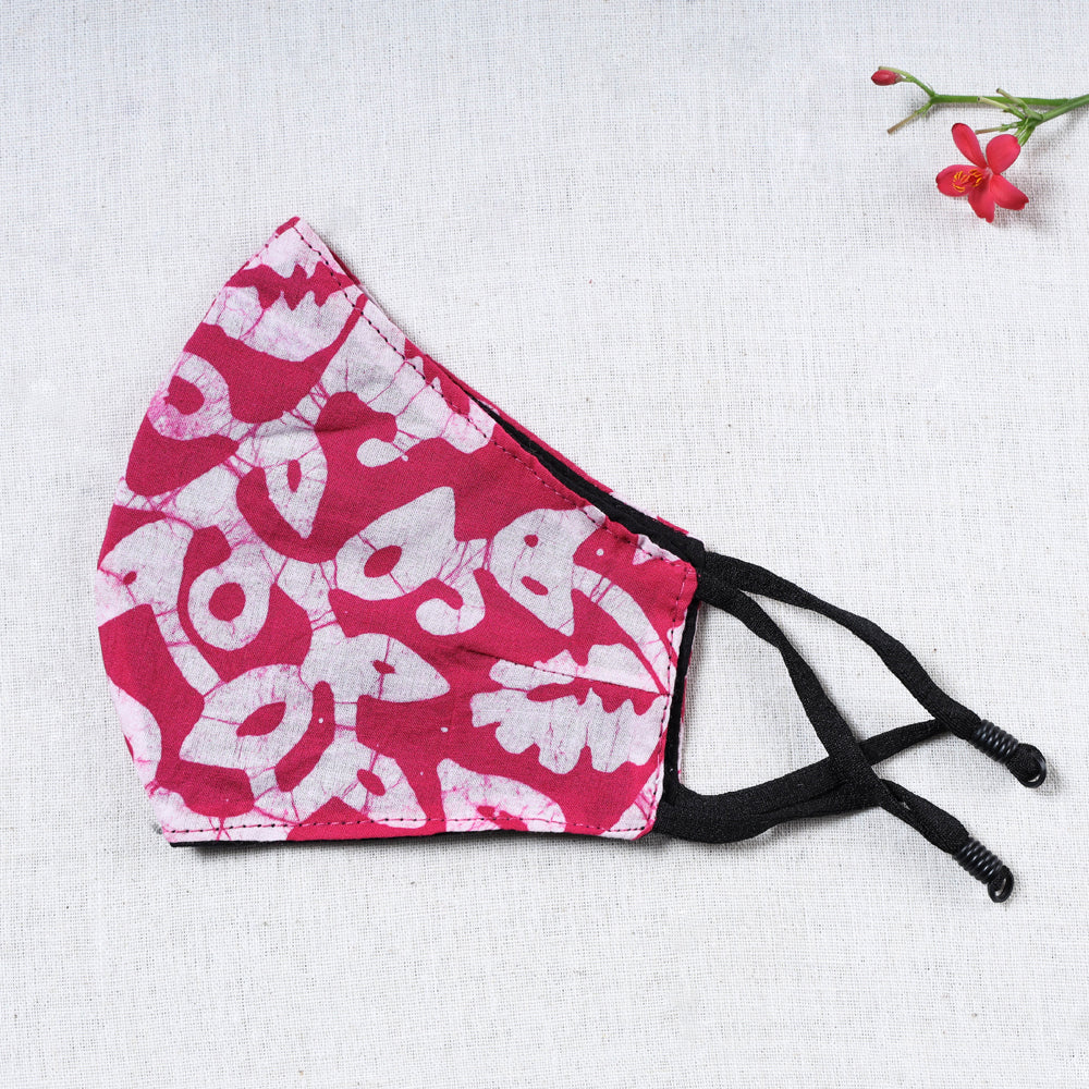 Batik Block Print Cotton Snug Fit Face Cover