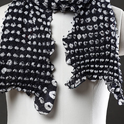 Black - Kutch Bandhani Tie-Dye Cotton Stole