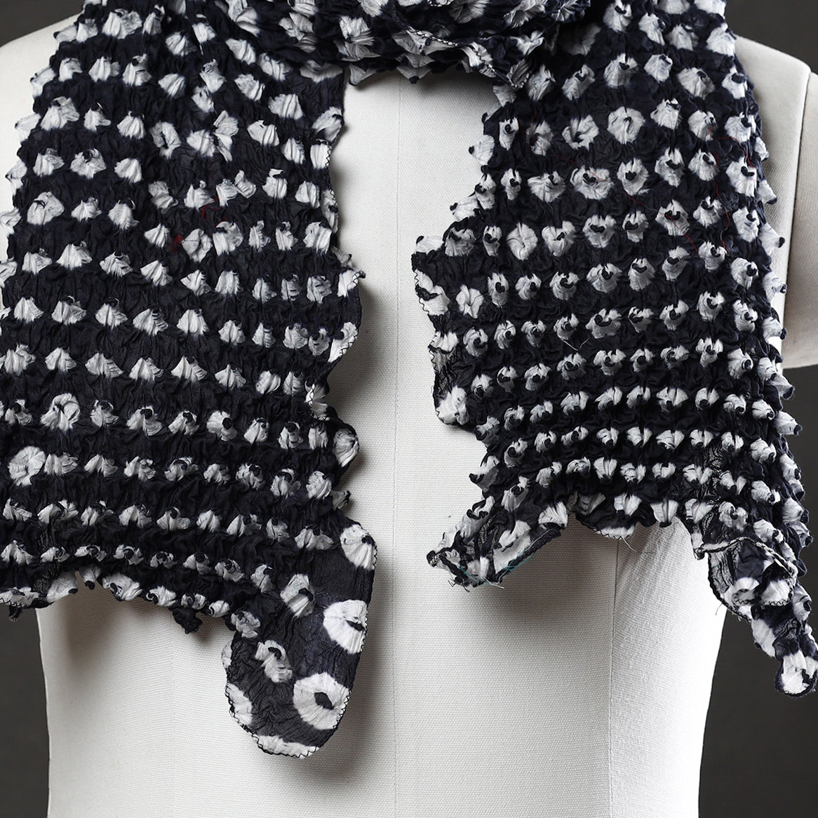 Black - Kutch Bandhani Tie-Dye Cotton Stole
