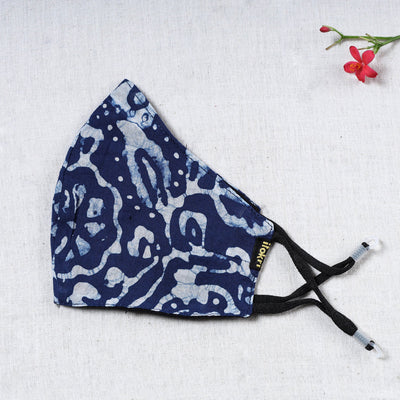Batik Block Print Cotton Snug Fit Face Cover