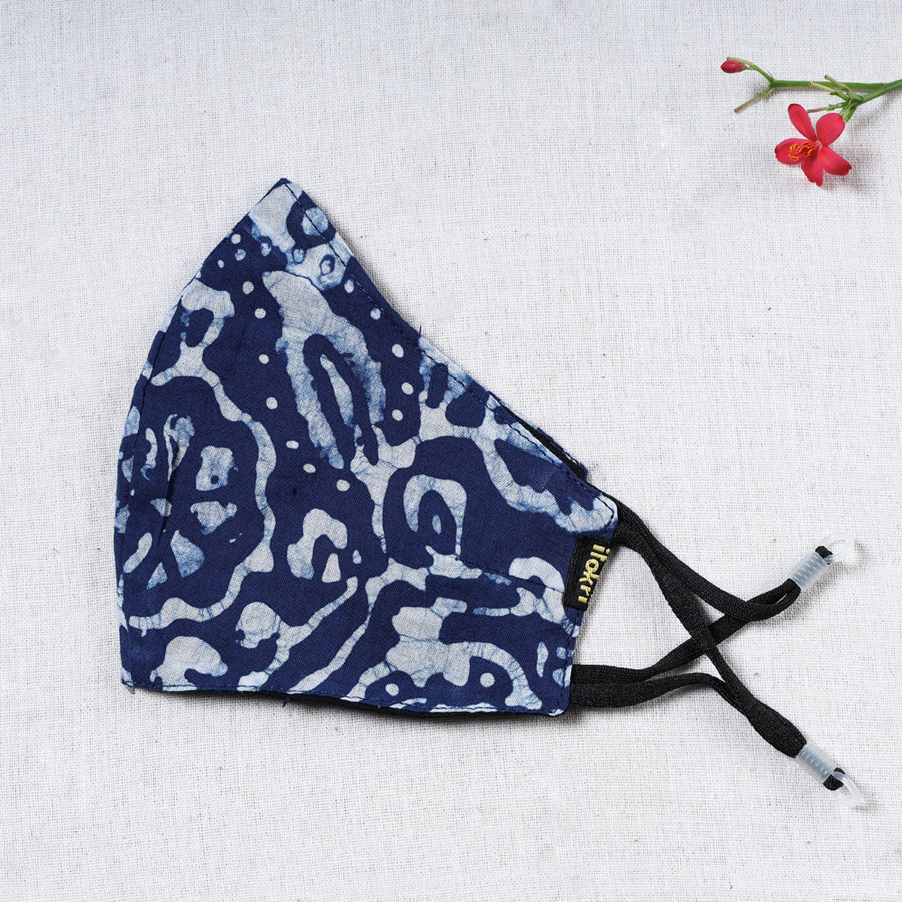 Batik Block Print Cotton Snug Fit Face Cover