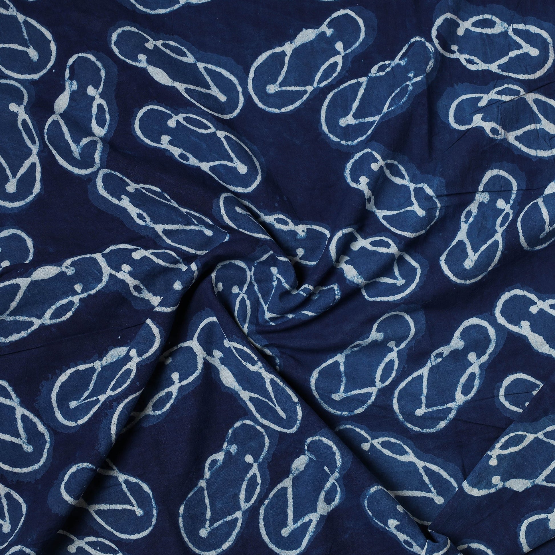 Blue - Bindaas Art Block Printed Cotton Precut Fabric