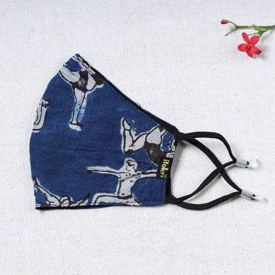 Bindaas Block Printed Cotton Snug Fit Face Cover
