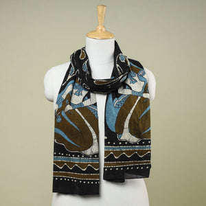 Black - Hand Batik Printed Pure Cotton Stole