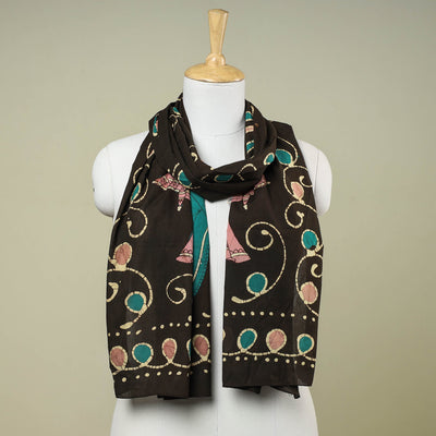 Brown - Hand Batik Printed Pure Cotton Stole