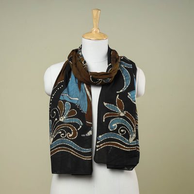 Black - Hand Batik Printed Pure Cotton Stole