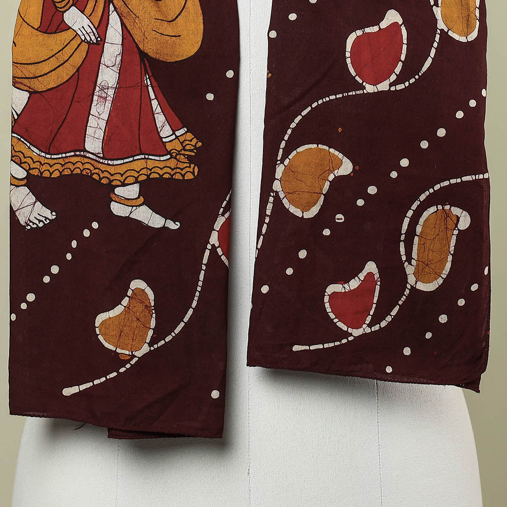 Brown - Hand Batik Printed Pure Cotton Stole