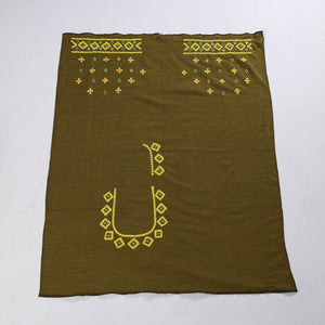Brown - Kutch Embroidery Silk Cotton Blouse Piece