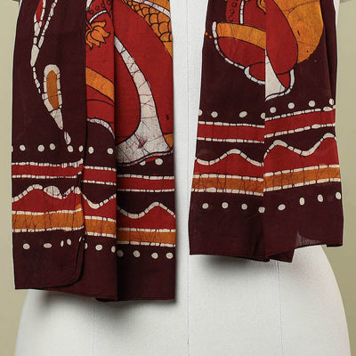 Brown - Hand Batik Printed Pure Cotton Stole
