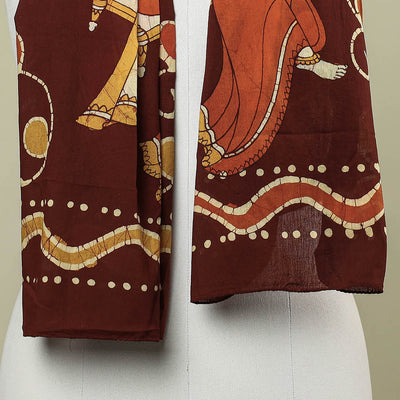 Brown - Hand Batik Printed Pure Cotton Stole