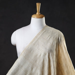 Beige - Handloom Tussar Silk Bengal Kantha Fabric 02