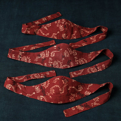 Assorted Set of 3 - Bandana Head Wrap 3 Layer Cotton Fabric Unisex Face Cover Free Size