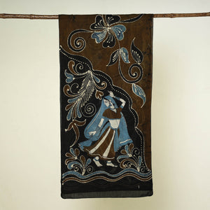 Black - Hand Batik Printed Pure Cotton Stole