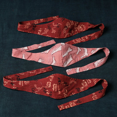 Assorted Set of 3 - Bandana Head Wrap 3 Layer Cotton Fabric Unisex Face Cover Free Size