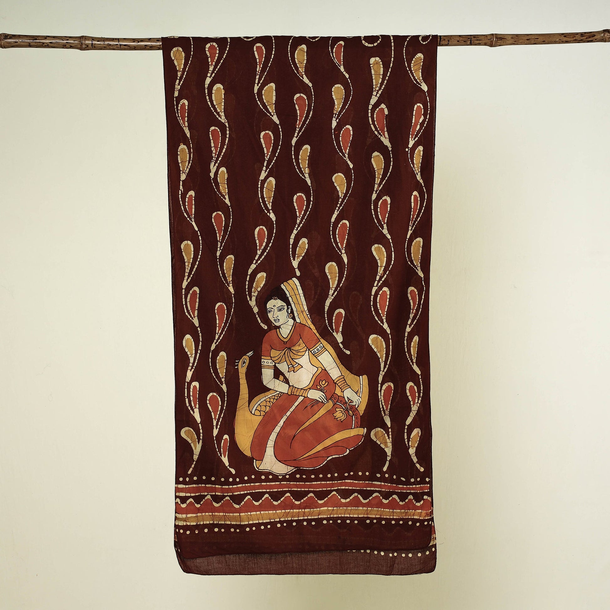 Brown - Hand Batik Printed Pure Cotton Stole