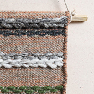 Bhadohi Handwoven Wool Geometric Fringed Wall Hanging