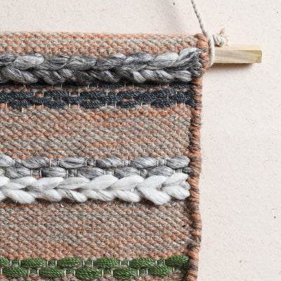 Bhadohi Handwoven Wool Geometric Fringed Wall Hanging