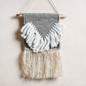 Bhadohi Handwoven Wool Geometric Fringed Wall Hanging