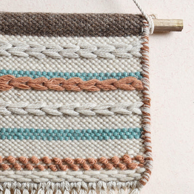 Bhadohi Handwoven Wool Geometric Fringed Wall Hanging