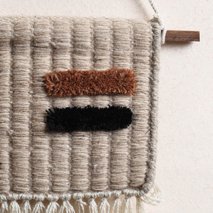 Bhadohi Handwoven Wool Geometric Fringed Wall Hanging