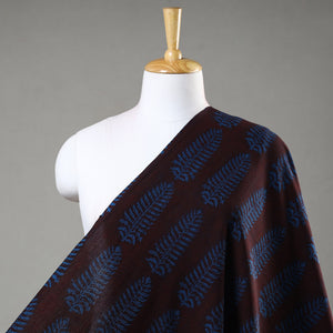 Brown - Bagh Hand Block Printed Cotton Fabric