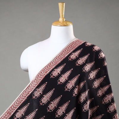 Black - Bagh Hand Block Printed Cotton Fabric