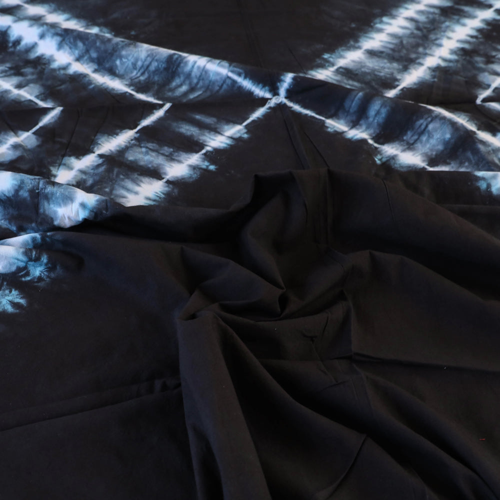 Black - Tie & Dye Cotton Double Shibori Bed Sheet Set
